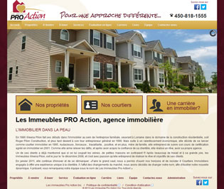 Site Internet des Immeubles Pro-Action inc.